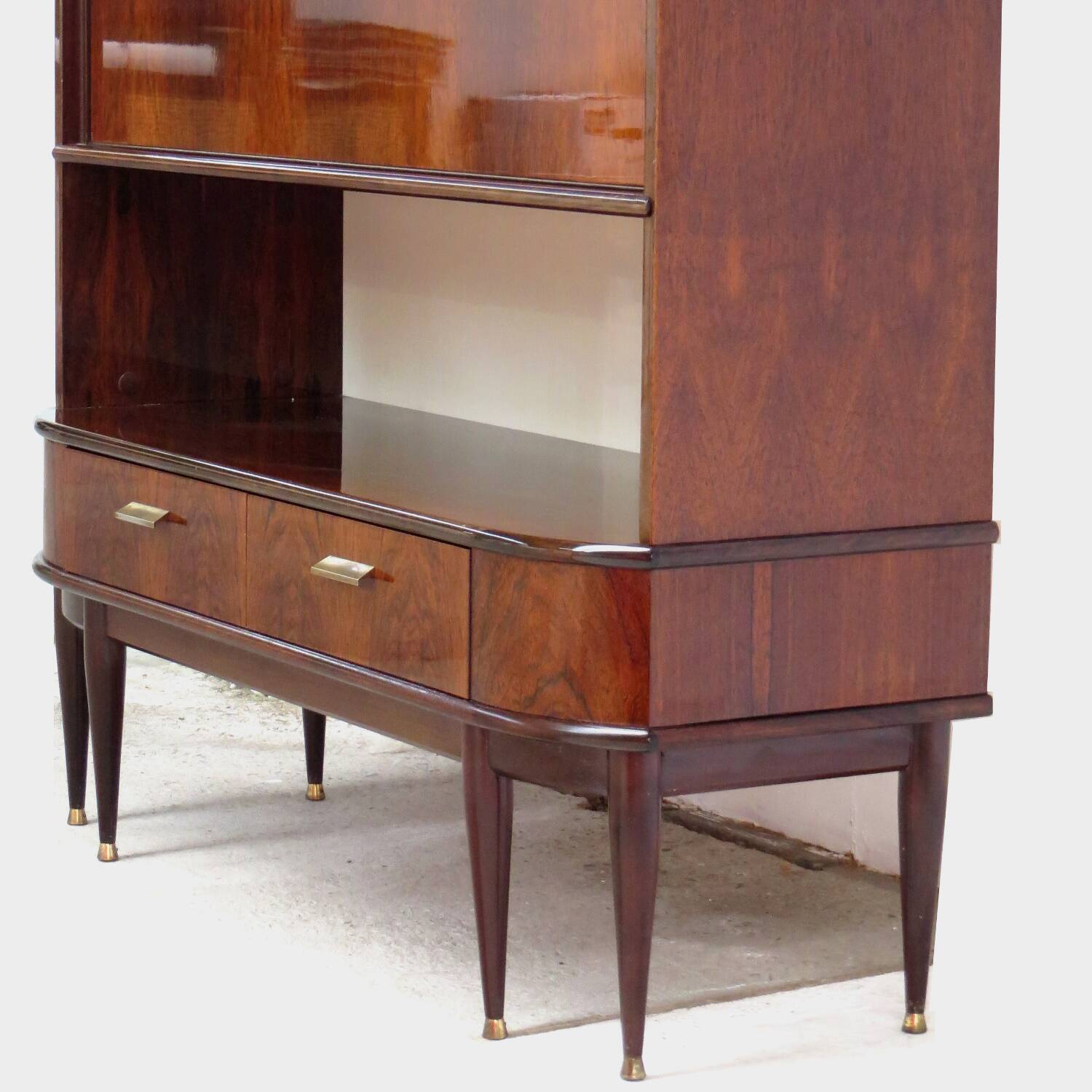 Vintage mid century Art Deco secretary bar cabinet in rosewood, 1930s