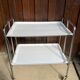 Vintage serving trolley, white folding table, 70s design, vintage.