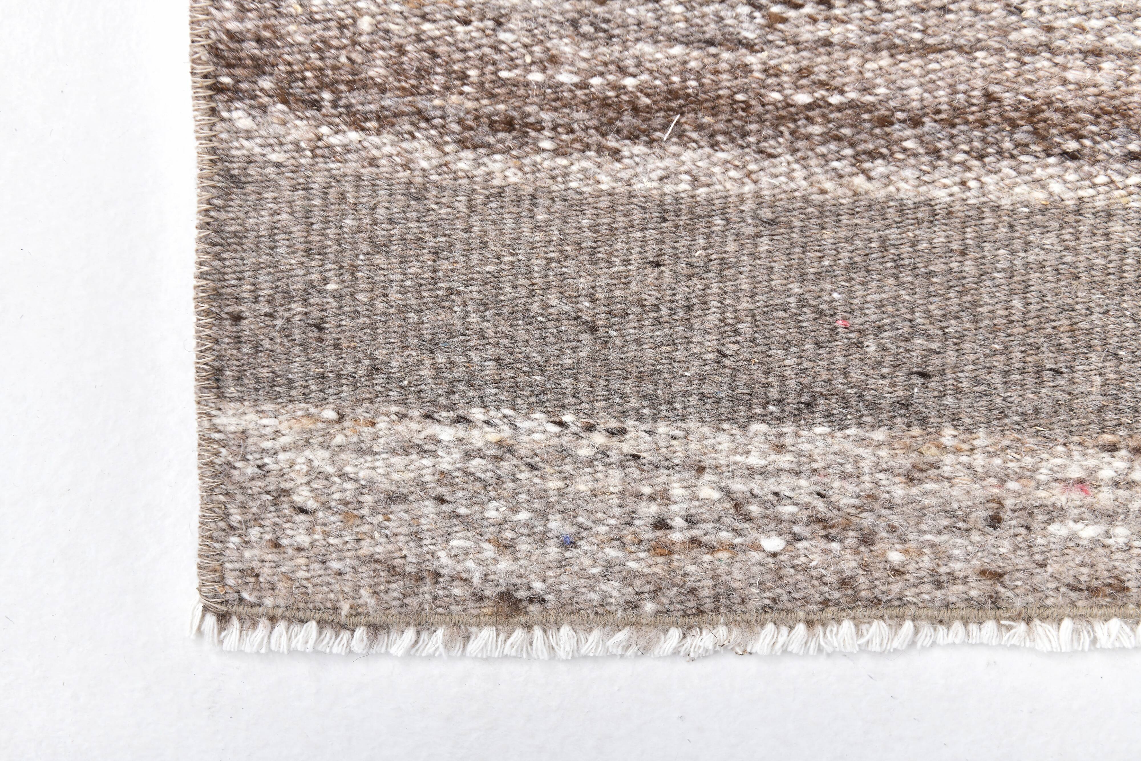 Brown natural wool kilim , hand made wool kilim , runner kilim rug 66x191cm