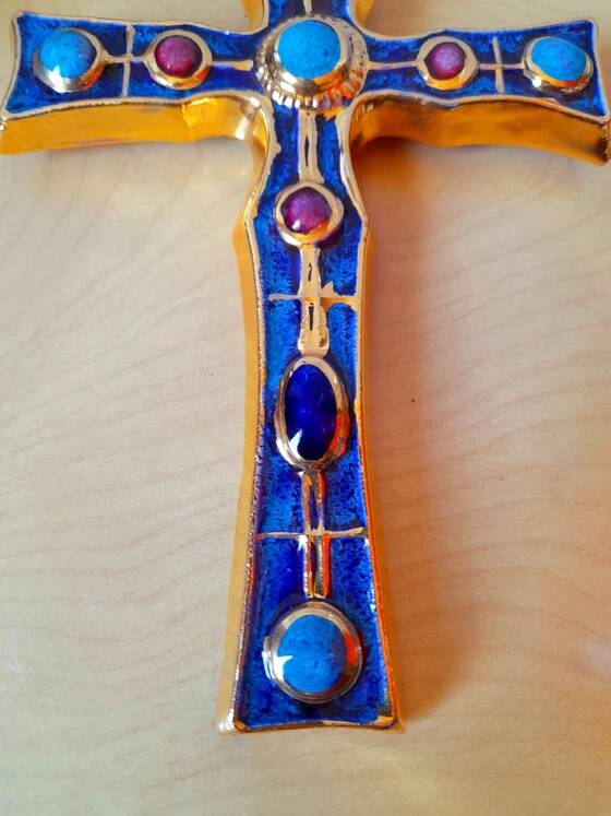 Enamelled Ceramic Cross François Lembo