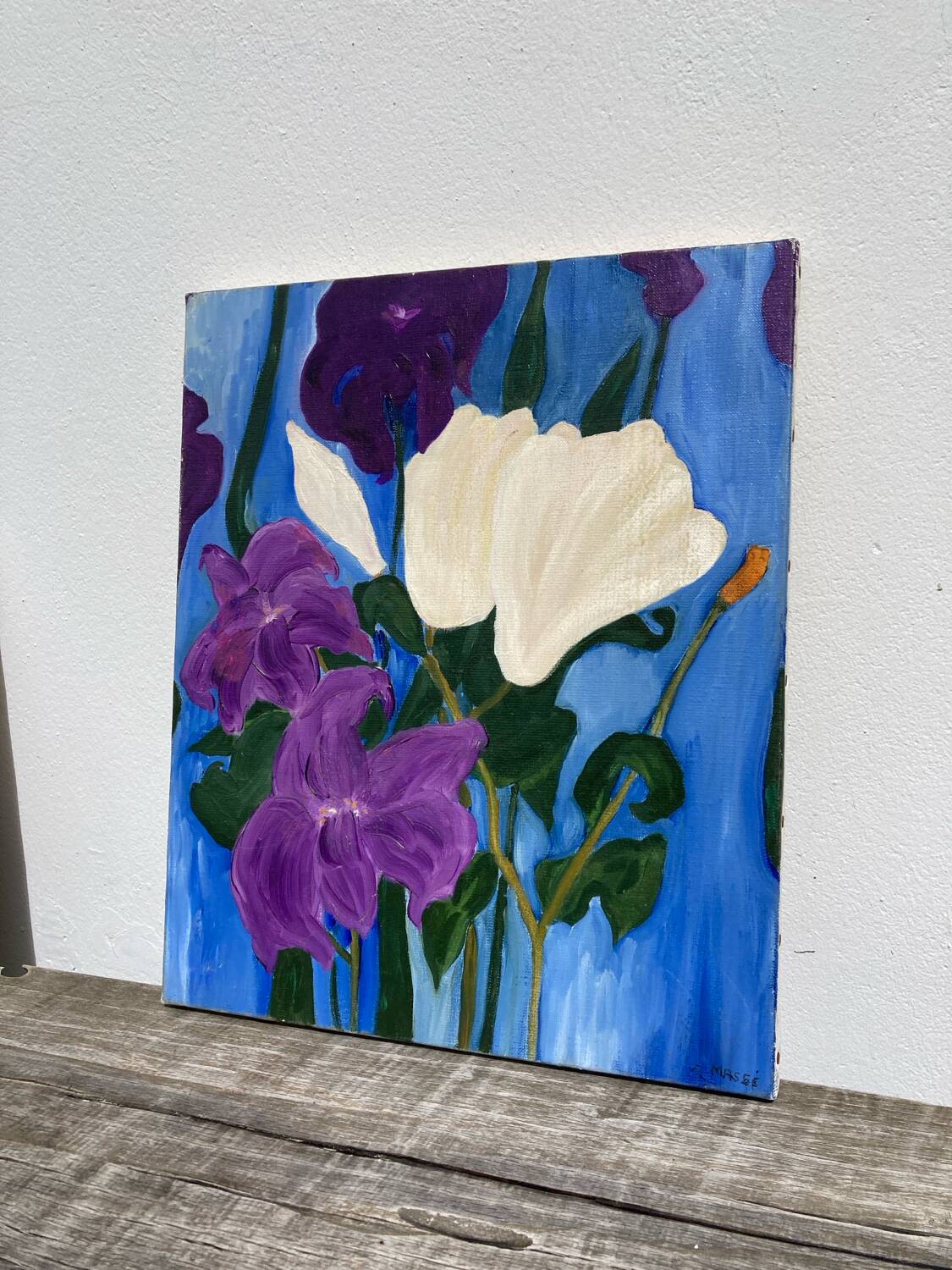 Painting, oil on canvas flowers