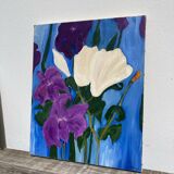 Painting, oil on canvas flowers