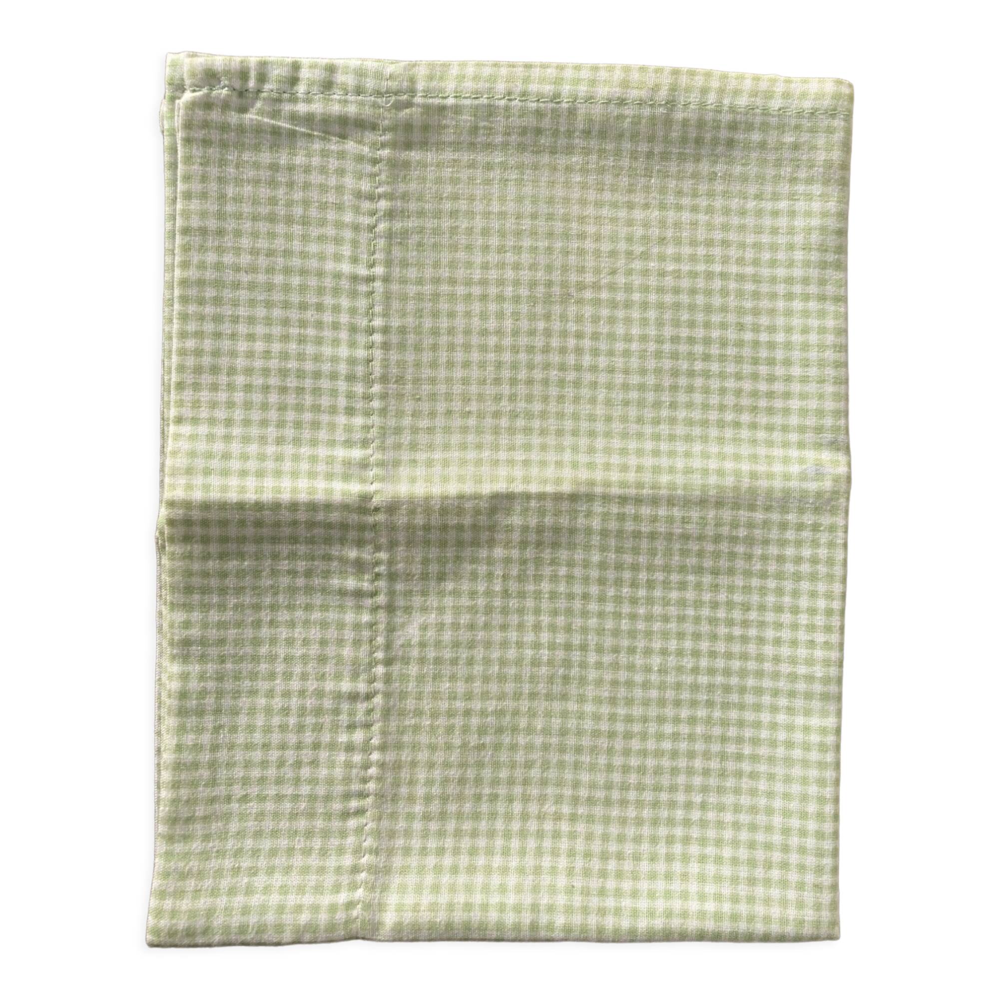 4 green rectangular napkins \u00e0 vintage tiles