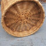 Vintage wicker bottle vase