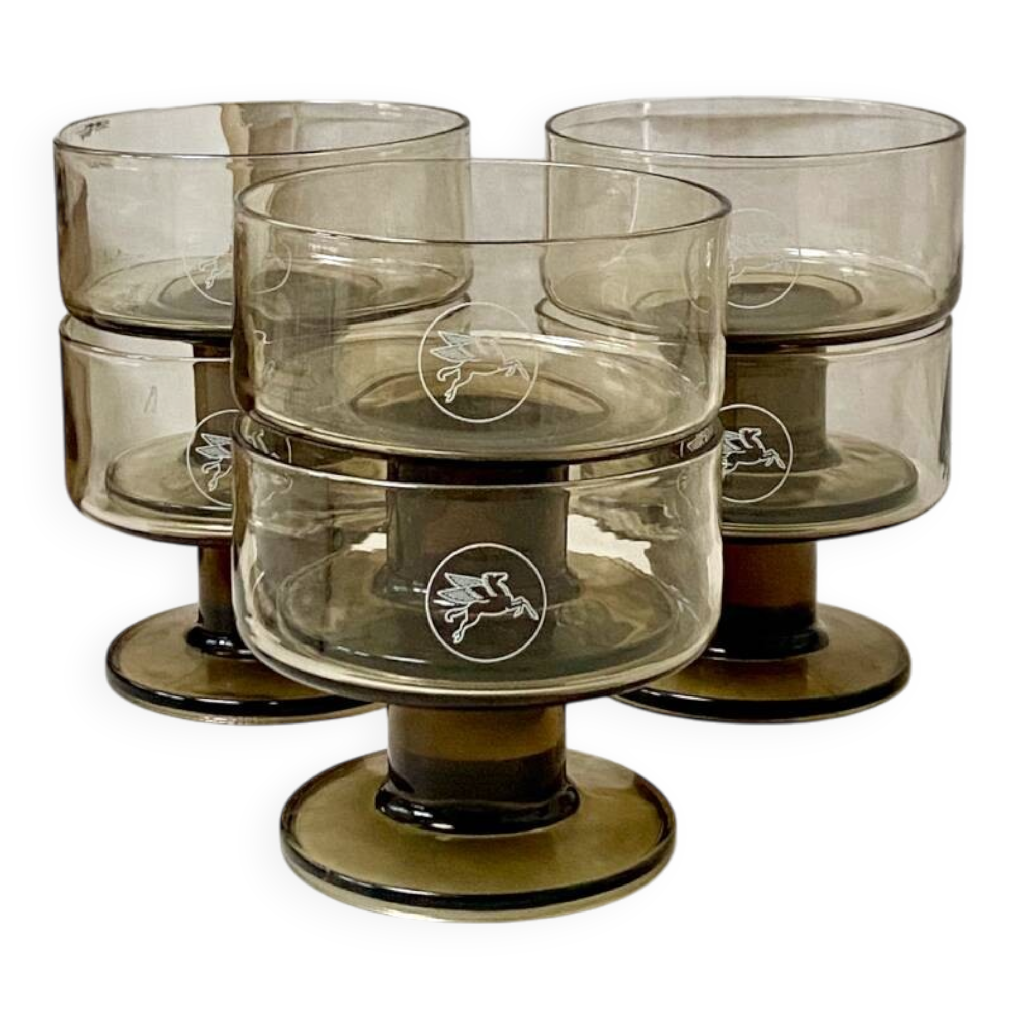 Smoked glass cups