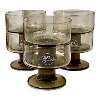 Smoked glass cups
