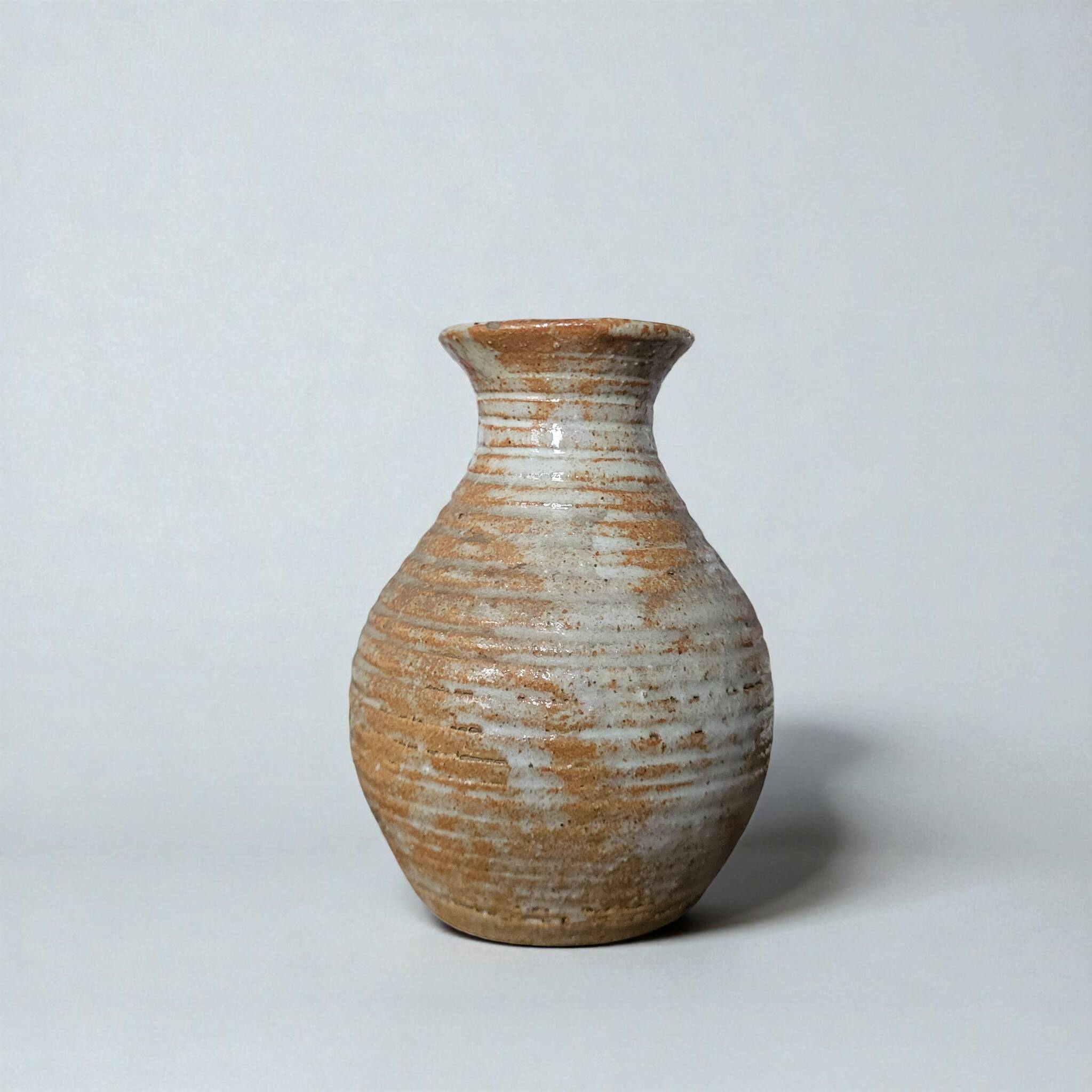 Stoneware vase signed / Puisaye / Lion