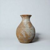 Stoneware vase signed / Puisaye / Lion