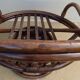 2 chic rattan armchairs in a completely restored style without cushions - Excelle