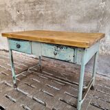 Industrial workbench side table bathroom furniture with drawers