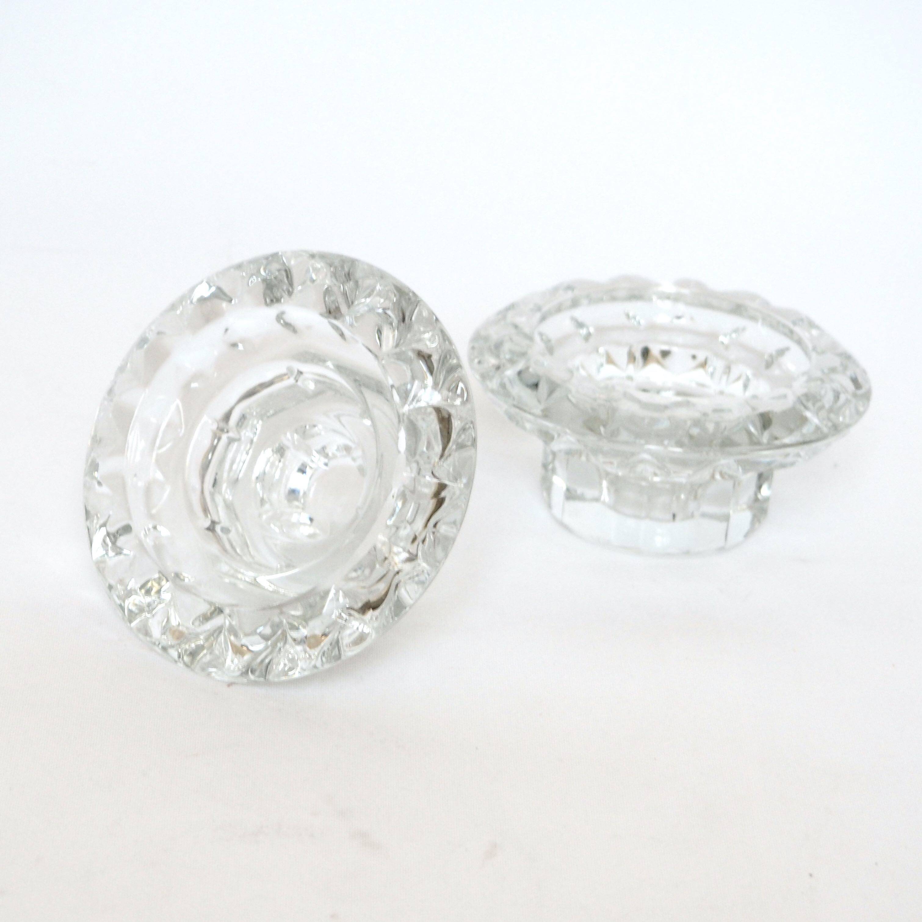 Pair of glass candlesticks