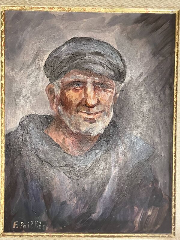Fred Pailhès (1902-1991) ''Le pêcheur'' Huile sur panneau signée
