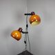 Adjustable double floor lamp in "Space Age" style, Hungarian from the 1970s, in orange and chrome brown.