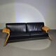 Harvink Mazurka Black Leather Sofa 1980s