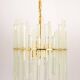 Lustre en laiton doré et baguettes en verre cristallin par C.Palme, Allemagne, années 1970