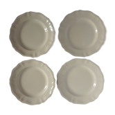 set of 4 plates ivory Sarreguemines 22.5 cm FRANCE