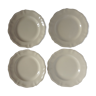 set of 4 plates ivory Sarreguemines 22.5 cm FRANCE