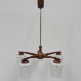 Suspension vintage avec 5 abat-jours en verre