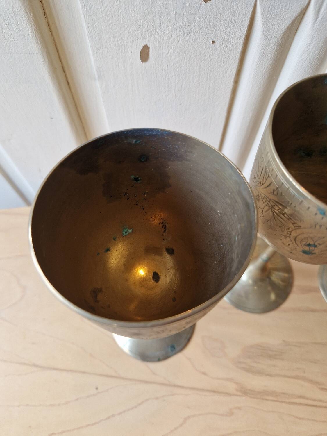 Lot De 4 Calisse Verre En Laiton