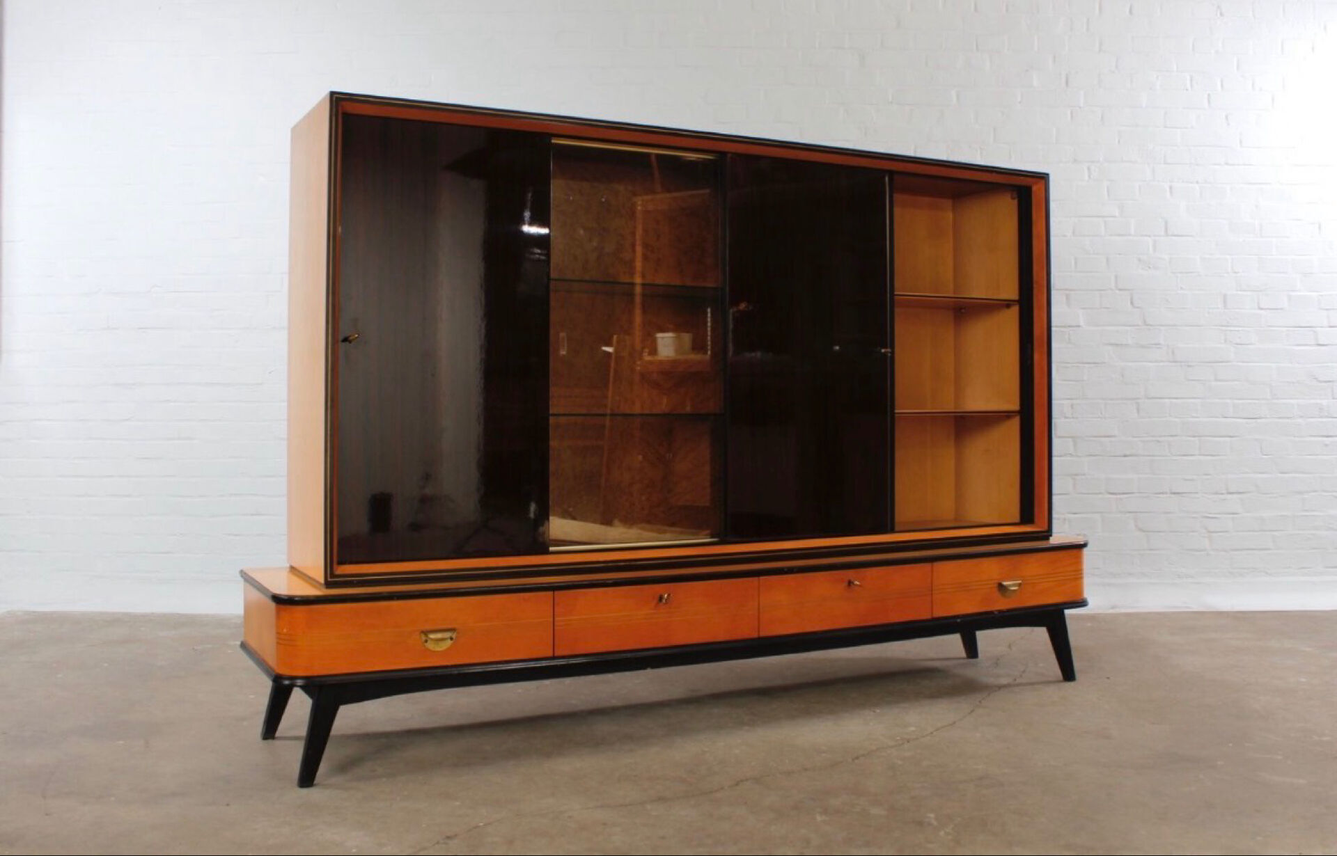 50´s Vintage Buffet von Musterring Highboard Vitrine Bar kommode