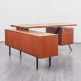 Large 60s vintage desk, L-shaped, in teak