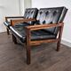 Pair of armchairs in rosewood model Capella by Illum Wikkelsø for Niels Eilersen, Denmark, 1960.