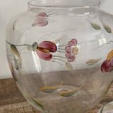 Large crystal jar with floral decoration