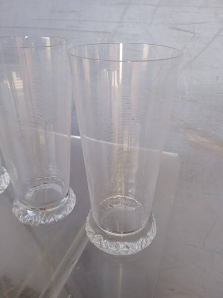 Serie 5 verres Daum cristal filigrané