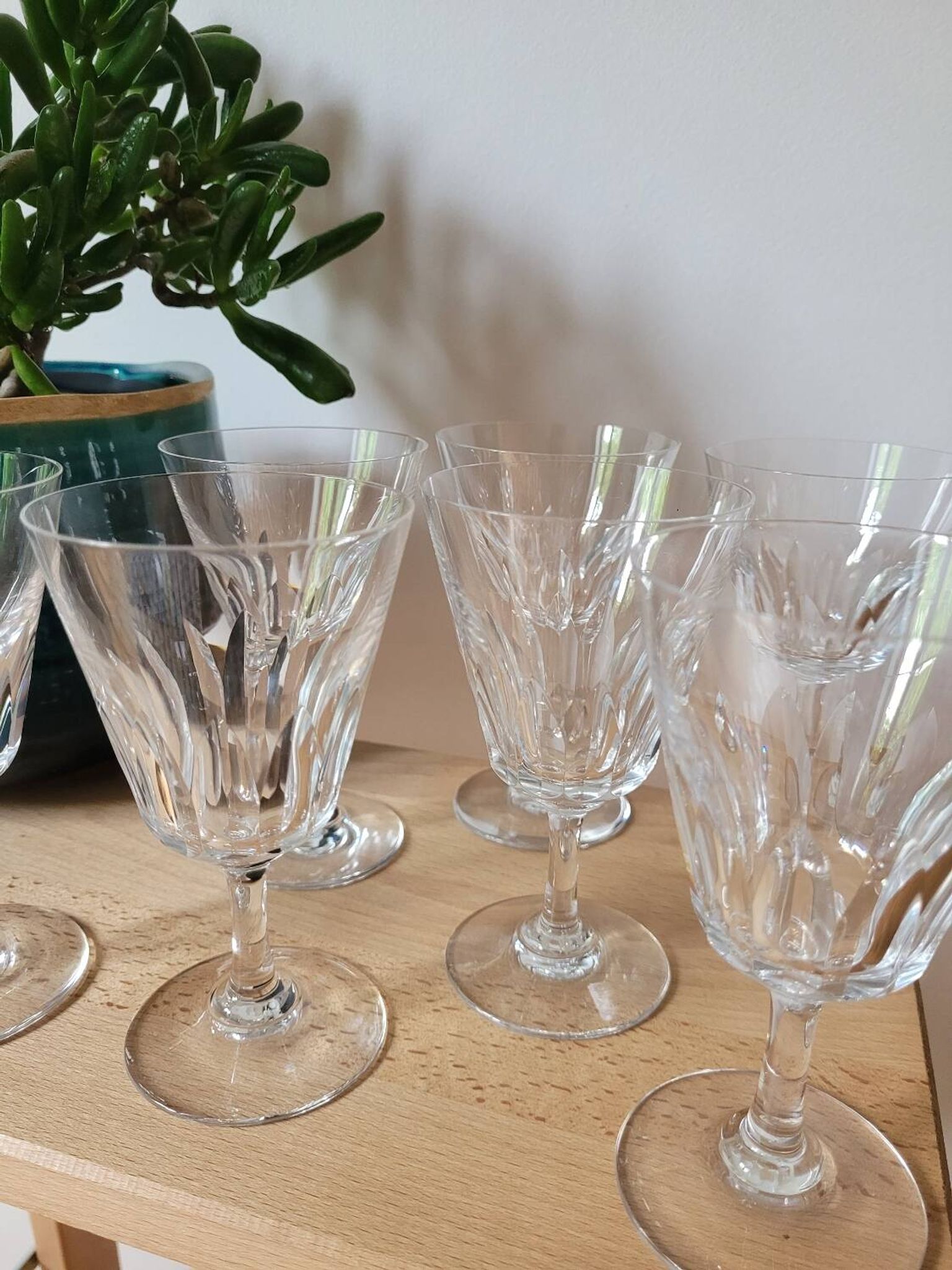 Set of 7 Baccarat Côte d'Azur wine glasses
