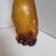Vintage Empoli Amber Glass Cat Shaped Bottle