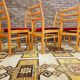 Set de 6 chaises tissu rouge 1960