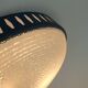 Rare large ceiling light by hillebrand 1960s textured glass blue metal fram