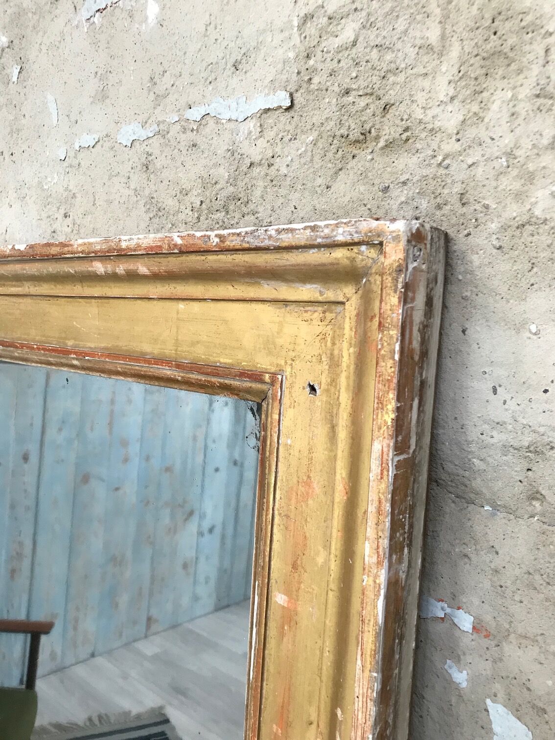 Golden rectangular mirror - 171x127cm