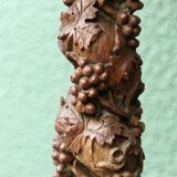 Carved wooden lamp, Corinthian column, 17th century
