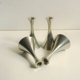 Set of 4 Art Deco candle holders by Just Andersen from the 1940s - fine elegant minimalist design.