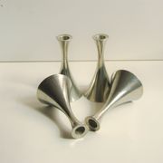 Set of 4 Art Deco candle holders by Just Andersen from the 1940s - fine elegant minimalist design.