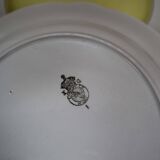 Lot de 8 assiettes plates KG Lunéville jaune et blanche