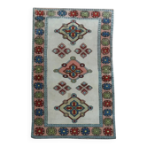 Tapis couloir vintage turc Oushak fait main en laine et coton orange des années 1970, 101x148.