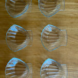Set of 6 pyrex glass scallops