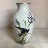 Large porcelain bird and flower vase