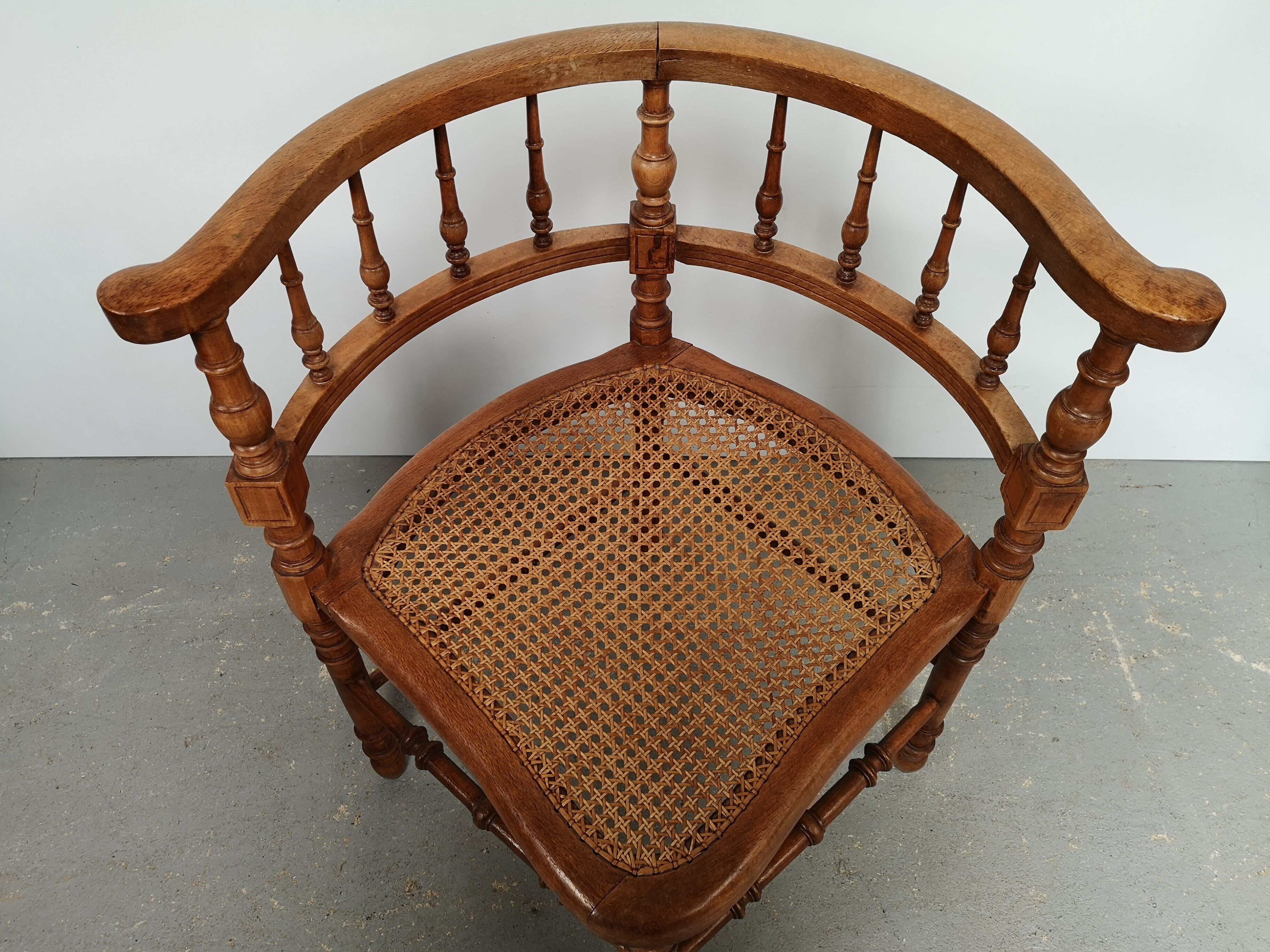 Vintage cane angle chair