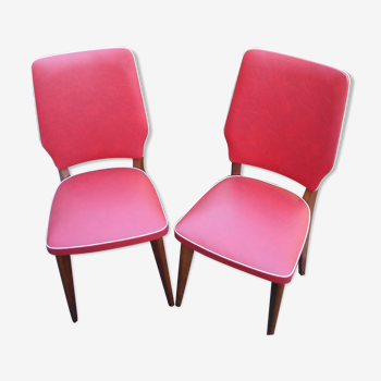 Paire de chaises rouge vintage