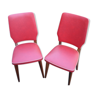 Paire de chaises rouge vintage