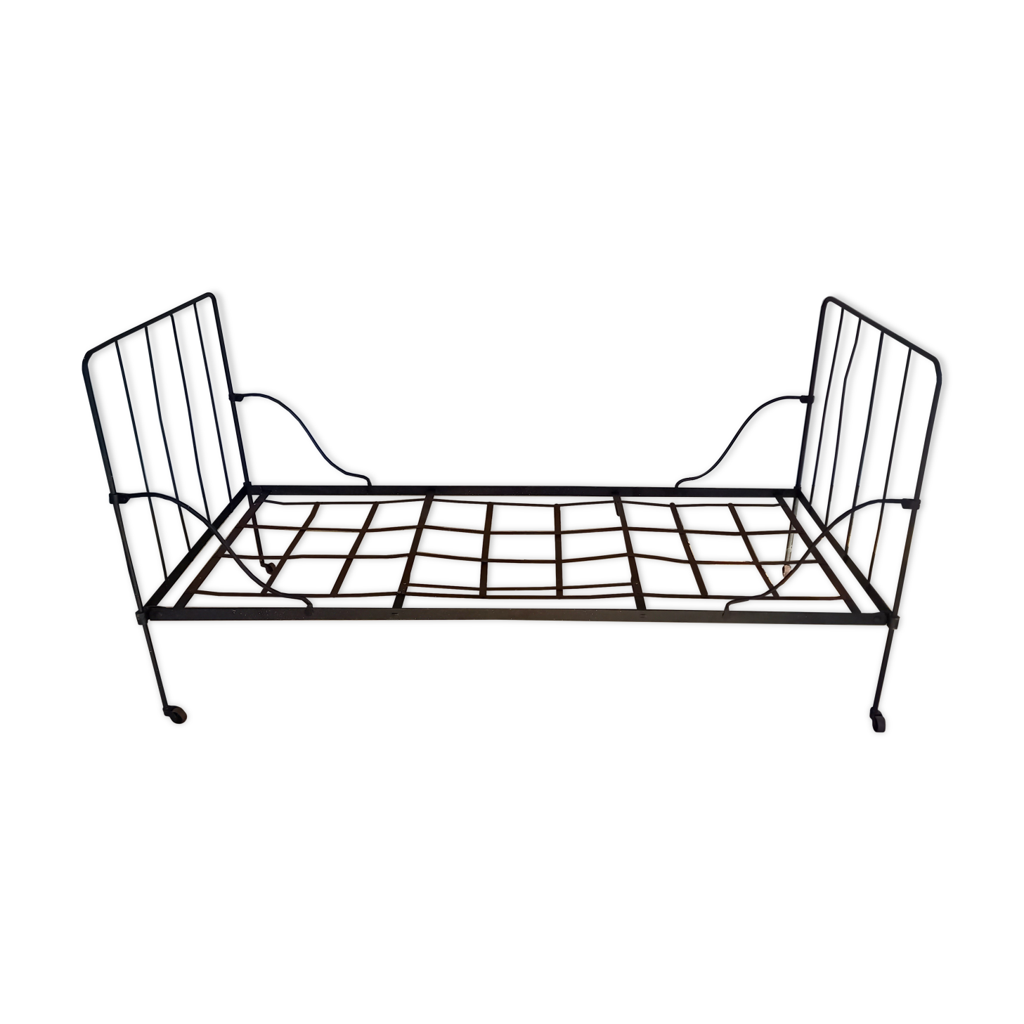 Wrought iron bed with mattress