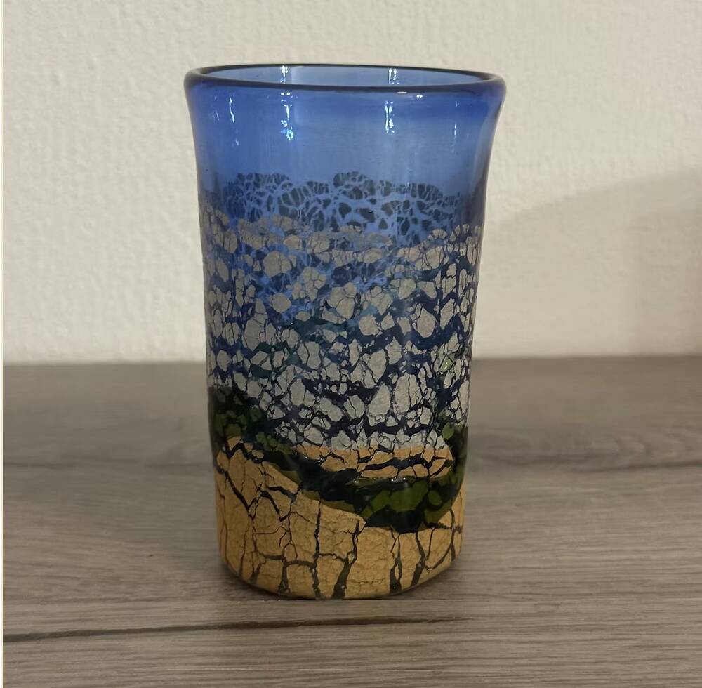 Paire de lunettes Ryukyu — Verre Awa craquelé, four Inamine, Okinawa