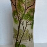Legras painted frosted glass vase