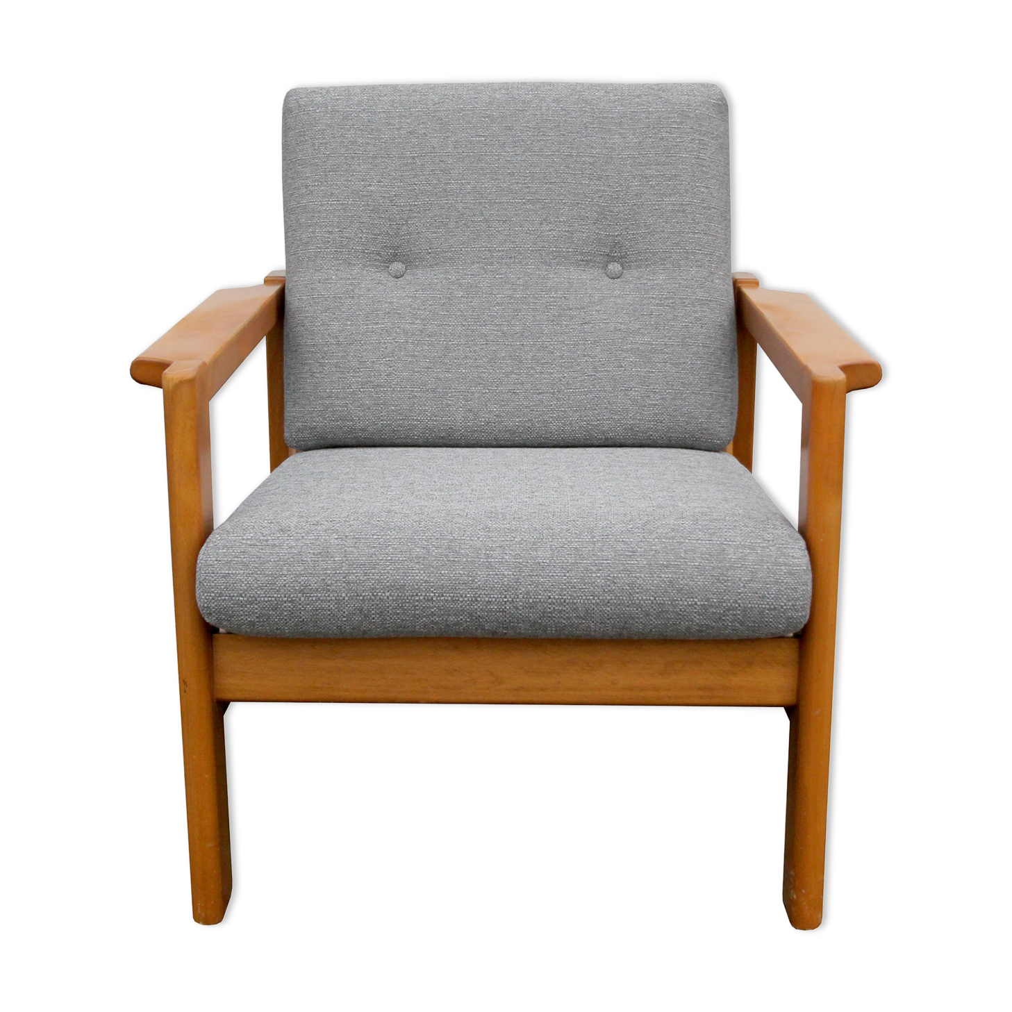 70s armchair in grey fabric