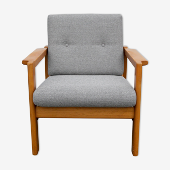 70s armchair in grey fabric