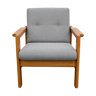 70s armchair in grey fabric