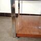 Designer coffee table on wheels, chrome, rosewood and glass from Denisco made in Italy 1970